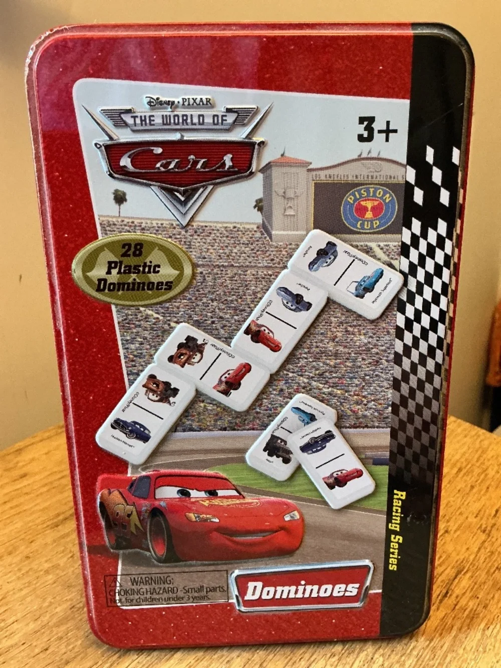 Brand New Vintage Children's Disney Pixar World Of Cars Tin Boxed Dominoes Set